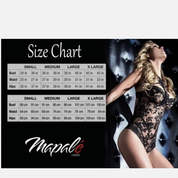 Mapale 3 pc lingerie set Bralette, ,Garter, Thong Sz M/L - Picture 2 of 4